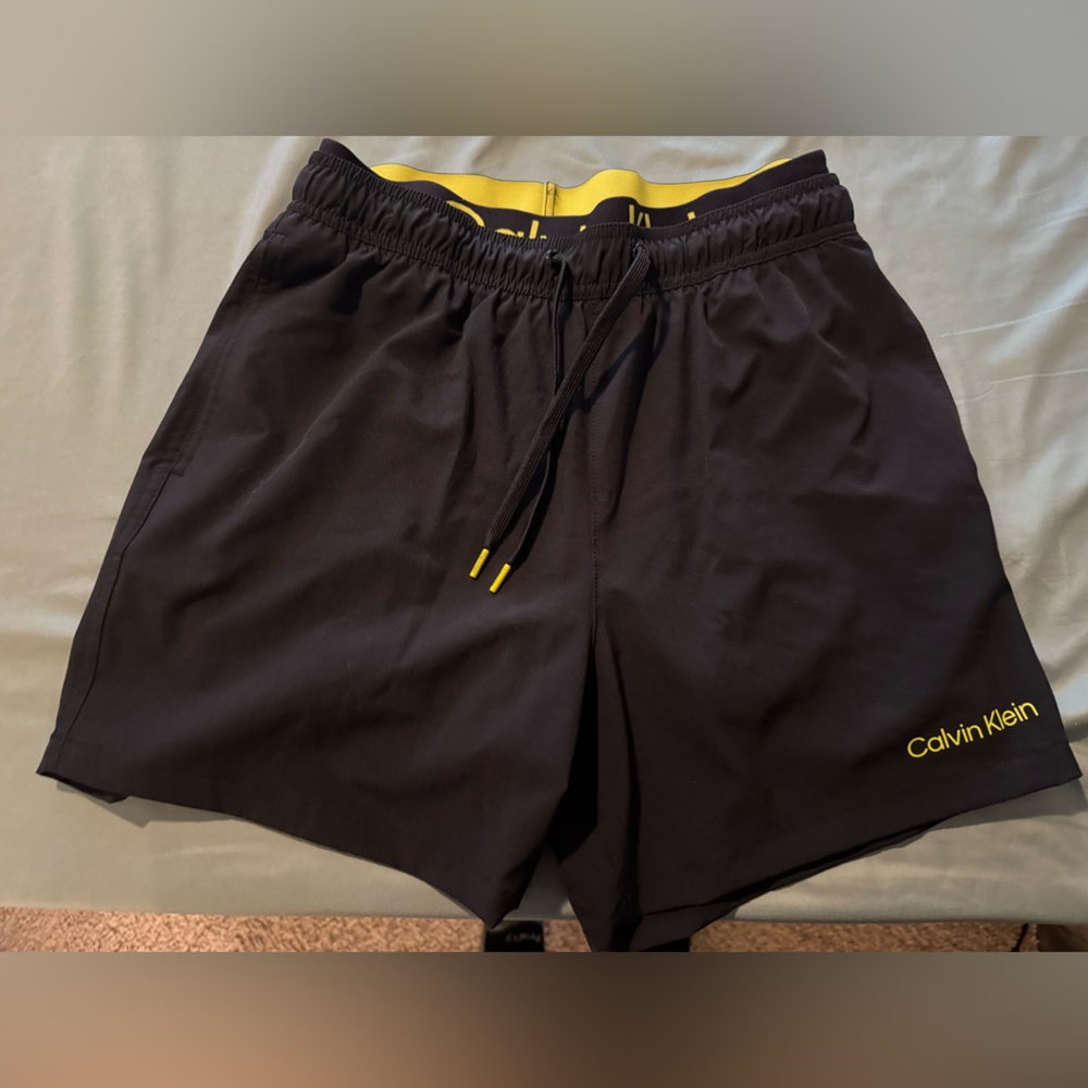 Calvin Klein Yellow and Black Swimwear